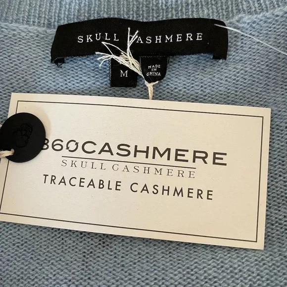 Skull Cashmere Mia V-Neck Skull Print Cashmere Sweater - Picture 6 of 8